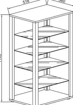 VCM Standvitrine »Holz Glas Stand Vitrine Sammelvitrine Glasol lV« 1 Stk. tlg.