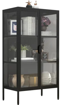 VCM Standvitrine »Stahl Glas Standvitrine Vitrine Schaukasten FlokaM«