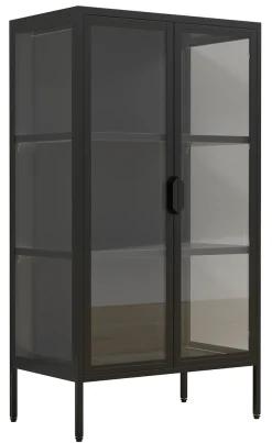 VCM Standvitrine »Stahl Glas Standvitrine Vitrine Schaukasten FlokaM«