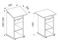 VCM Stehpult »Holz Stehpult Rednerpult Stehtisch Rollen Melta« 1 Stk. tlg.