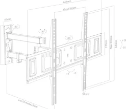 VCM TV-Wandhalterung »TV Wandhalterung Halter ausziehbar neigbar B-SN600« 1 Stk. tlg.