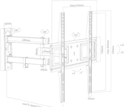 VCM TV-Wandhalterung »TV Wandhalterung Halter ausziehbar neigbar B-SN400« 1 Stk. tlg.