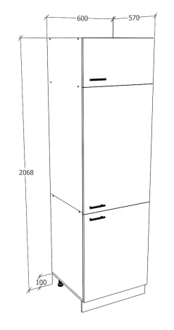 VCM Unterschrank »Küchenschrank B. 60 cm Hochschrank Küche Esilo« 1 Stk. tlg.