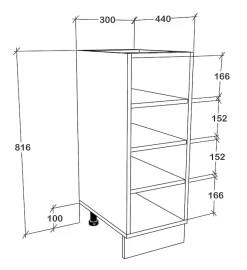 VCM Unterschrank »Küchenschrank Regal Küche Unterschrank Esilo 30cm« 1 Stk. tlg.