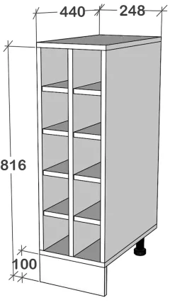 VCM Unterschrank »Küchenschrank Weinregal Unterschrank Esilo 25cm« 1 Stk. tlg.