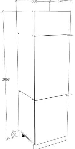 VCM Unterschrank »Küchenschrank B. 60 cm Hochschrank Küche Fasola« 1 Stk. tlg.