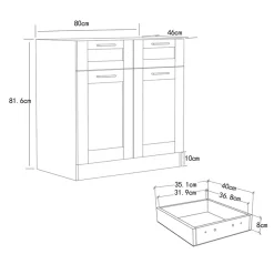 VCM Unterschrank »Küchenschrank 80 cm Unterschrank Schublade Colura« 1 Stk. tlg.