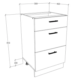 VCM Unterschrank »Küchenschrank B 50 cm Unterschrank Schublade Esilo« 1 Stk. tlg.