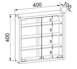 VCM Wandregal »Hängevitrine Wandvitrine Sammel Deko Mandosa S« 1 Stk. tlg.