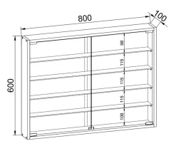VCM Wandregal »Hängevitrine Wandvitrine Sammel Deko Mandosa L« 1 Stk. tlg.