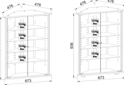 VCM Wandregal »Hängevitrine Wandvitrine Eckvitrine Vecko« 1 Stk. tlg.