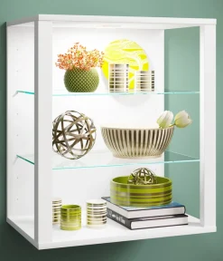 VCM Wandregal »Holz Glas Stand Vitrine Sammelvitrine Glasol SW« 1 Stk. tlg.