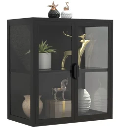 VCM Wandregal »Stahl Wandvitrine Hängevitrine Vitrine Glas Flokas« 1 Stk. tlg.
