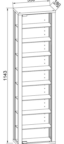 VCM Wandregal »Wandvitrine Hängevitrine Glasvitrine Stano Maxi« 1 Stk. tlg.