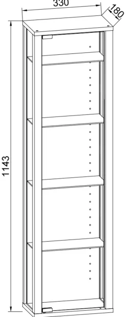 VCM Wandregal »Wandvitrine Hängevitrine Glasvitrine Stano Mini« 1 Stk. tlg.