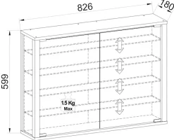VCM Wandregal »Wandvitrine Hängevitrine Glasvitrine Vitrosa L« 1 Stk. tlg.