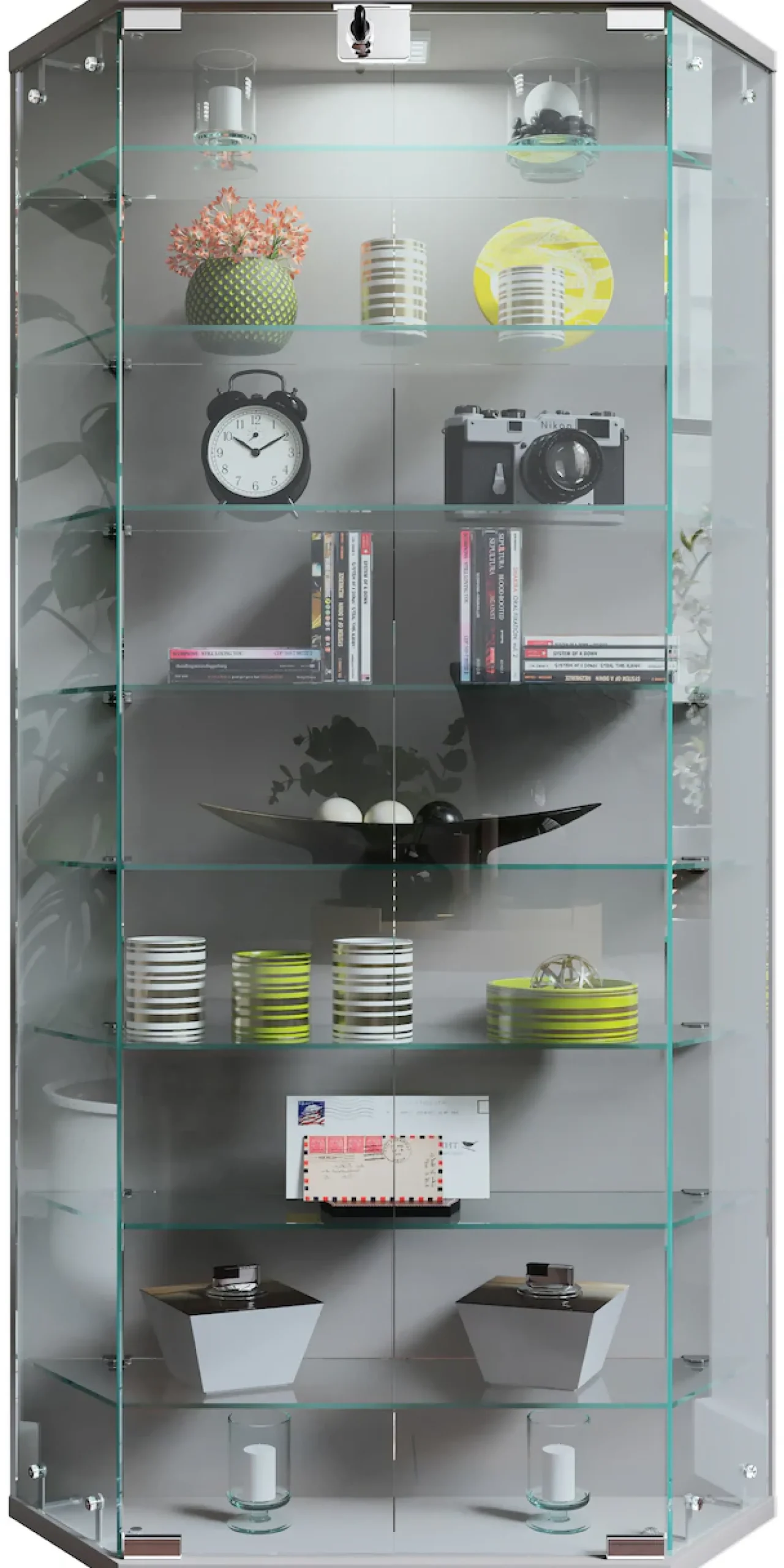 VCM Wandregal »Wandvitrine Hängevitrine Glasvitrine Benila XL« 1 Stk. tlg.