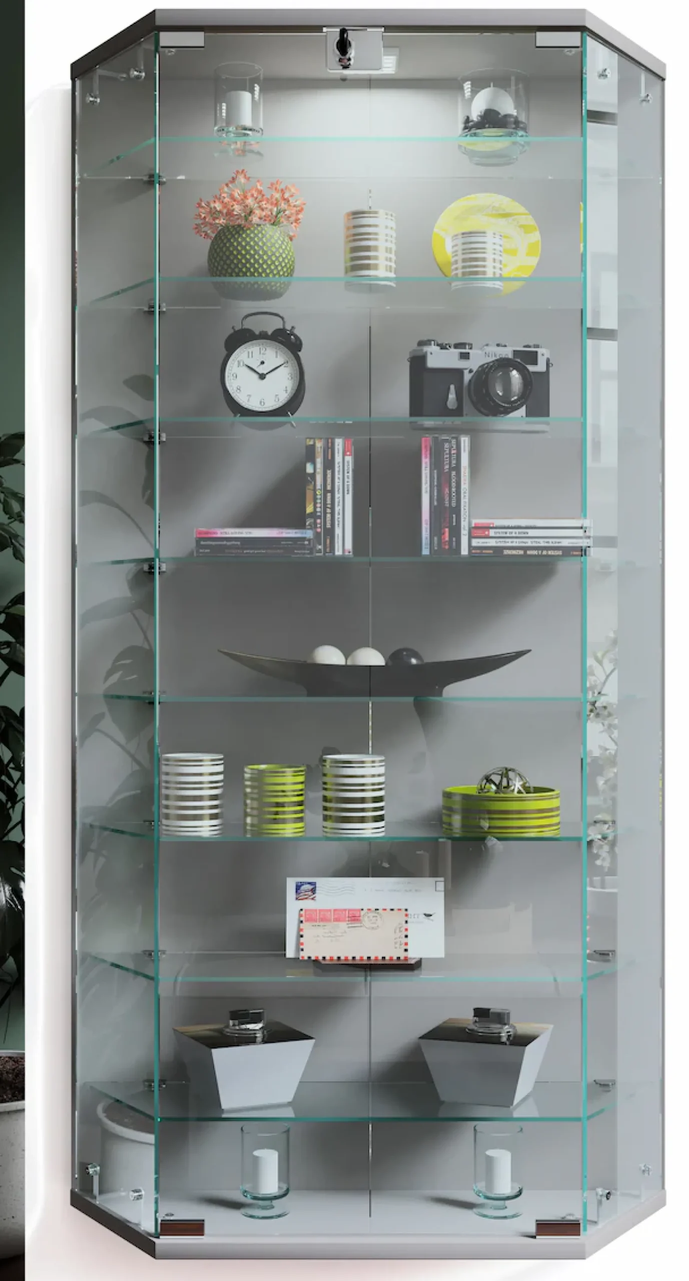 VCM Wandregal »Wandvitrine Hängevitrine Glasvitrine Benila XL« 1 Stk. tlg.