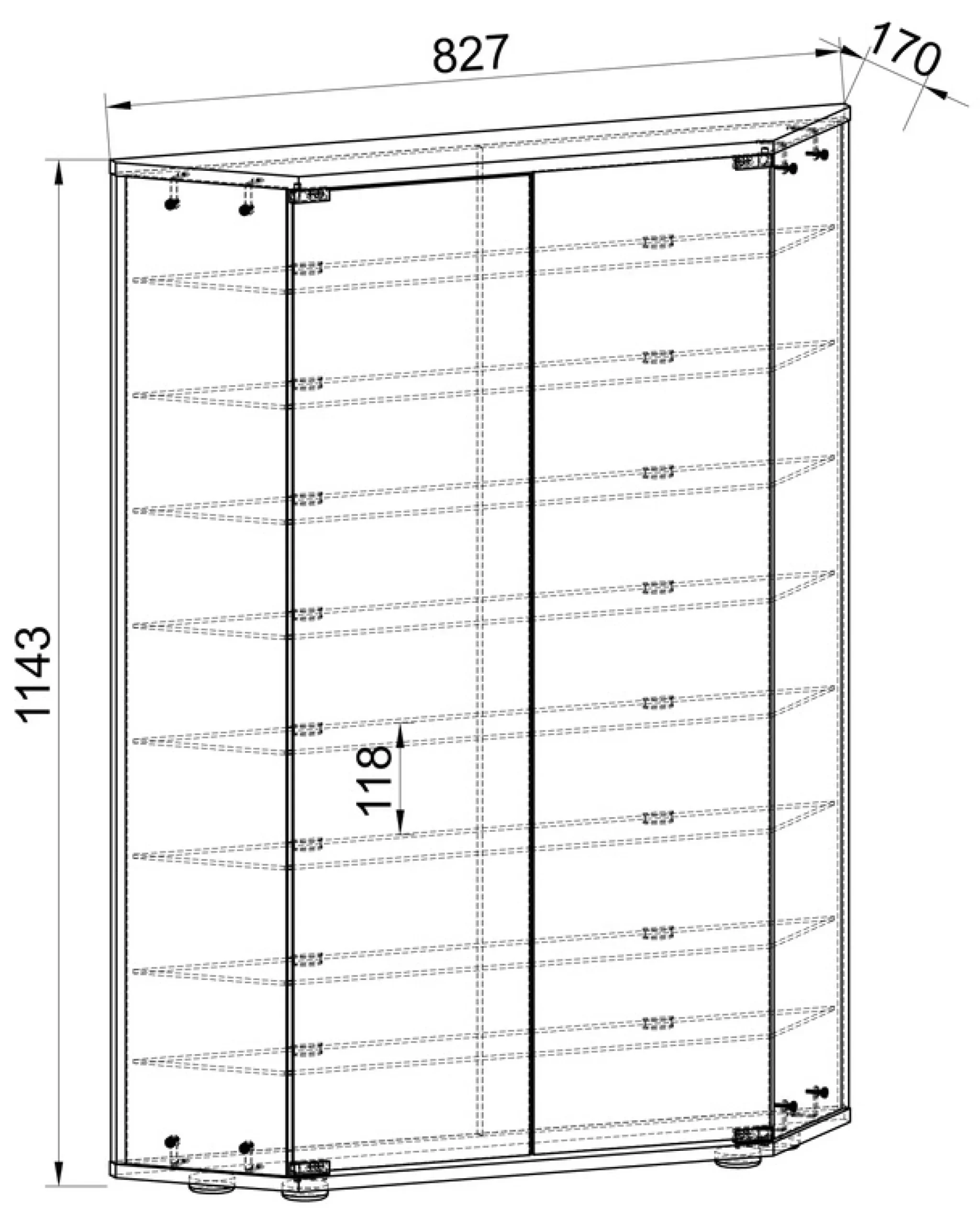 VCM Wandregal »Wandvitrine Hängevitrine Glasvitrine Benila XL« 1 Stk. tlg.