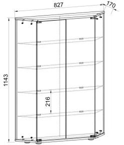VCM Wandregal »Wandvitrine Hängevitrine Glasvitrine Benila L« 1 Stk. tlg.