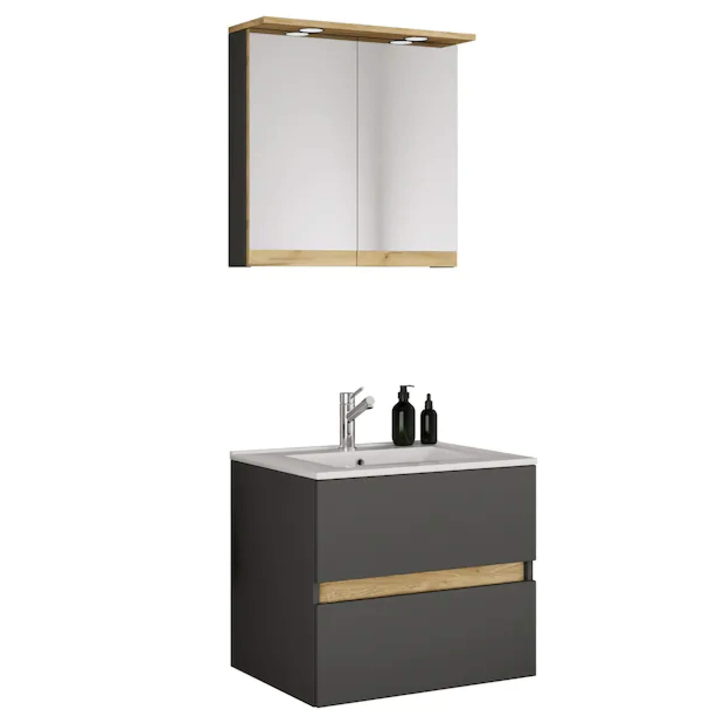 VCM Waschtisch »3 tlg. Badmöbel-Set mit Waschbecken Cosila-I 61 cm« 3 Stk. tlg.