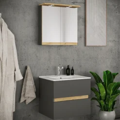 VCM Waschtisch »3 tlg. Badmöbel-Set mit Waschbecken Cosila-I 61 cm« 3 Stk. tlg.