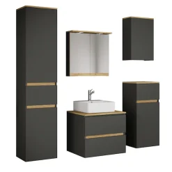 VCM Waschtisch »6 tlg. Badmöbel-Set mit Waschbecken Cosila-A 60 cm« 6 Stk. tlg.