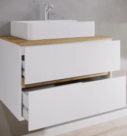 VCM Waschtisch »2 tlg. Badmöbel-Set mit Waschbecken Cosila-A 80 cm« 2 Stk. tlg.