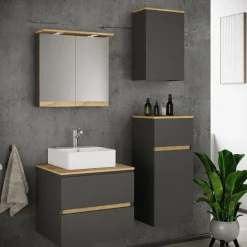 VCM Waschtisch »5 tlg. Badmöbel-Set mit Waschbecken Cosila-A 60 cm« 5 Stk. tlg.