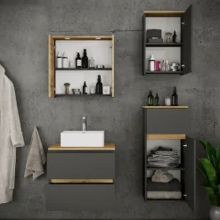 VCM Waschtisch »5 tlg. Badmöbel-Set mit Waschbecken Cosila-A 60 cm« 5 Stk. tlg.
