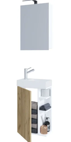 VCM Waschtisch »2-tlg Gäste WC Bad Waschtisch Lumia Spiegelschrank« 3 Stk. tlg.