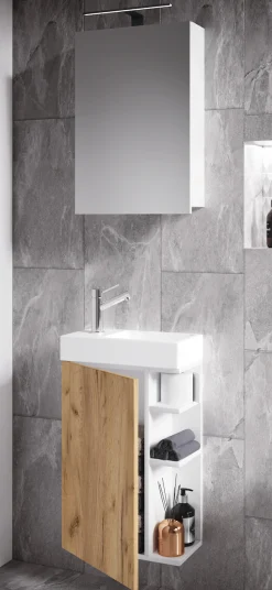 VCM Waschtisch »2-tlg Gäste WC Bad Waschtisch Lumia Spiegelschrank« 3 Stk. tlg.