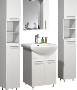 VCM Waschtisch »5tlg Waschplatz Waschtisch Spiegelschrank Lisalo M« 5 Stk. tlg.