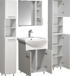 VCM Waschtisch »5tlg Waschplatz Waschtisch Spiegelschrank Lisalo M« 5 Stk. tlg.