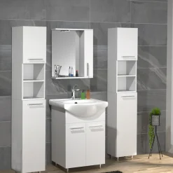 VCM Waschtisch »5tlg Waschplatz Waschtisch Spiegelschrank Lisalo M« 5 Stk. tlg.
