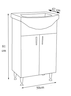 VCM Waschtisch »5tlg Waschplatz Waschtisch Spiegelschrank Lisalo M« 5 Stk. tlg.