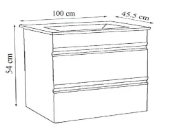 VCM Waschtisch »4-tlg. Waschplatz Waschtisch Schubladen Silora XL« 4 Stk. tlg.