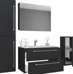 VCM Waschtisch »5-tlg. Waschplatz Waschtisch Badinos Schublade SC« 5 Stk. tlg.