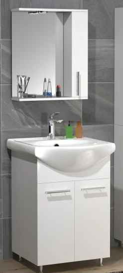 VCM Waschtisch »3tlg Waschplatz Waschtisch Spiegelschrank Lisalo M« 3 Stk. tlg.