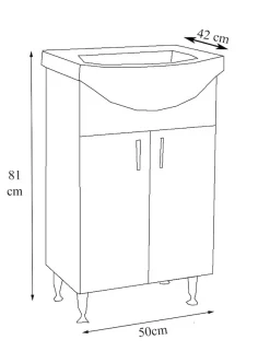 VCM Waschtisch »3tlg Waschplatz Waschtisch Spiegelschrank Lisalo M« 3 Stk. tlg.
