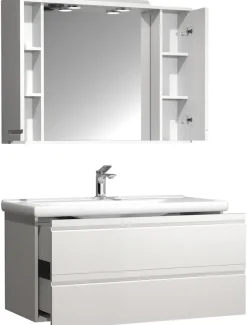 VCM Waschtisch »3-tlg. Waschplatz Waschtisch Schubladen Silora XL« 3 Stk. tlg.