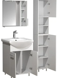 VCM Waschtisch »4tlg Waschplatz Waschtisch Spiegelschrank Lisalo M« 4 Stk. tlg.