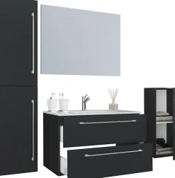 VCM Waschtisch »5-tlg. Waschplatz Waschtisch Badinos Schublade SP« 5 Stk. tlg.