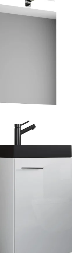 VCM Waschtisch »3tlg Waschtisch Slito SP Toilette schmal Schwarz« 3 Stk. tlg.