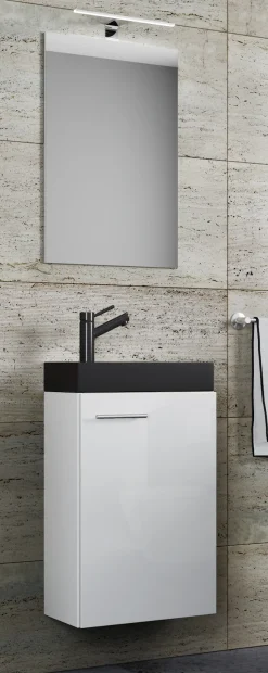 VCM Waschtisch »3tlg Waschtisch Slito SP Toilette schmal Schwarz« 3 Stk. tlg.