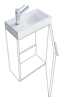 VCM Waschtisch »3tlg Waschtisch Slito SP Toilette schmal Schwarz« 3 Stk. tlg.