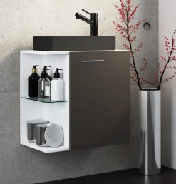 VCM Waschtisch »2-tlg Waschtisch Hausa Toilette schmal Schwarz« 2 Stk. tlg.