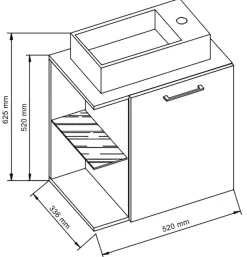 VCM Waschtisch »2-tlg Waschtisch Hausa Toilette schmal Schwarz« 2 Stk. tlg.