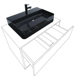 VCM Waschtisch »5-tlg Waschtisch Badmöbel 80cm Lendas XL Schublade« 5 Stk. tlg.