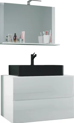 VCM Waschtisch »3-tlg Waschtisch Badmöbel Lendas 80 cm M Schublade« 3 Stk. tlg.